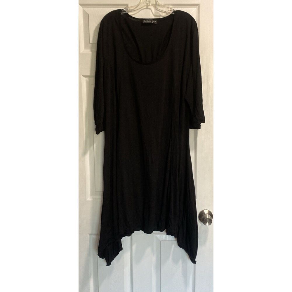 BARBARA SPEER Black Designer Oversized Dress Xl Lagenlook  Fashion‎ Runway
